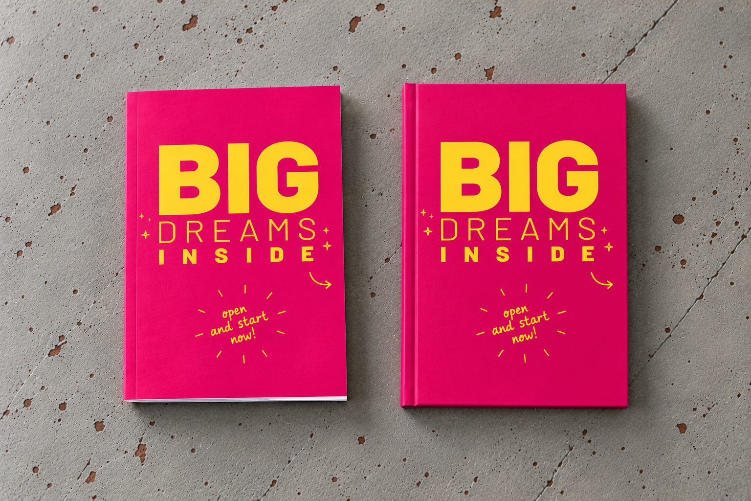 Dois cadernos Big Dreams Inside magenta, lado a lado